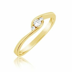 Zlatý zásnubní prsten DF 2954, žluté zlato, s brilianty 53
