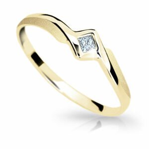 Zlatý prsten DF 1113 ze žlutého zlata, s briliantem 54
