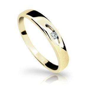 Zlatý prsten DF 1281 ze žlutého zlata, s briliantem 50