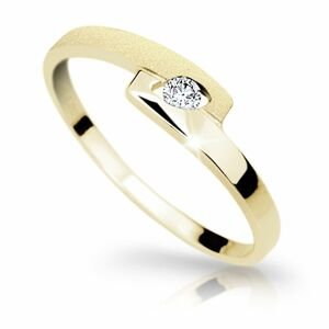 Zlatý prsten DF 1284 ze žlutého zlata, s briliantem 49