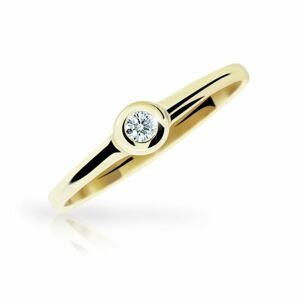 Zlatý prsten DF 1286 ze žlutého zlata, s briliantem 47