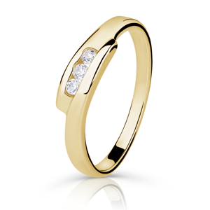 Zlatý prsten DF 1289 ze žlutého zlata, s briliantem 46