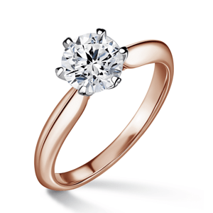 Mira | Zásnubní prsten se středovým kamenem 1.0ct, bílé a růžové zlato, s diamanty 50