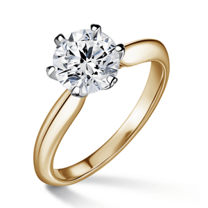 Mira | Zásnubní prsten se středovým kamenem 1.31ct, bílé a žluté zlato, s diamanty 46