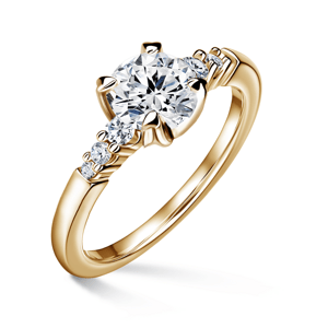 Sierra | Zásnubní prsten se středovým kamenem 1.000ct, žluté zlato, s diamanty 46