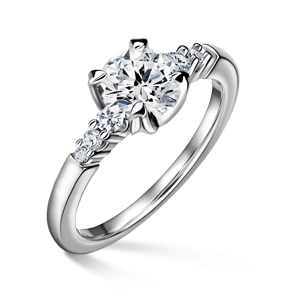 Sierra | Zásnubní prsten se středovým kamenem 1.000ct, bílé zlato, s diamanty 46
