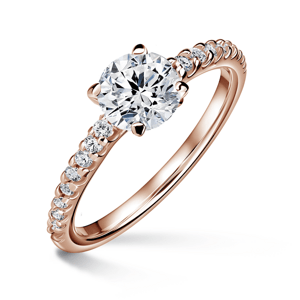 Aria | Zásnubní prsten se středovým kamenem 1.000ct, růžové zlato, s diamanty 50