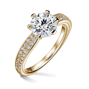 Florence Side Stones | Zásnubní prsten se středovým kamenem 1.310ct, žluté zlato, s diamanty 51