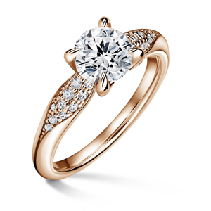 Luna | Zásnubní prsten se středovým kamenem 1.000ct, růžové zlato, s diamanty 46