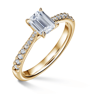 Arlene Side Stones | Zásnubní prsten se středovým kamenem 1.000ct, žluté zlato, s diamanty 46