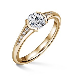 Harmonia | Zásnubní prsten se středovým kamenem 1.000ct, žluté zlato, s diamanty 48
