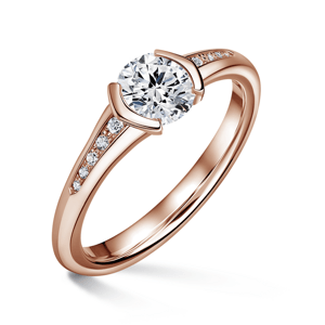Harmonia | Zásnubní prsten se středovým kamenem 1.000ct, růžové zlato, s diamanty 50