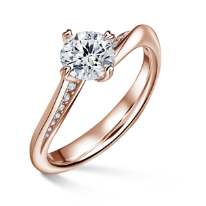 Freya Side Stones | Zásnubní prsten se středovým kamenem 1.000ct, růžové zlato, s diamanty 46
