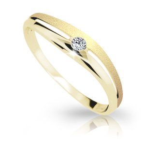 Zlatý dámský prsten DF 1661 ze žlutého zlata, s briliantem 65