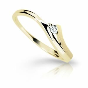 Zlatý dámský prsten DF 1718 ze žlutého zlata, s briliantem 46