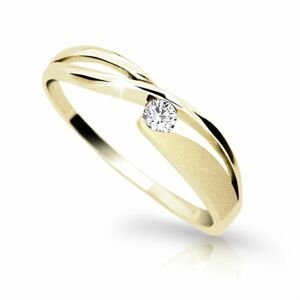Zlatý prsten DF 1721 ze žlutého zlata, s briliantem 59