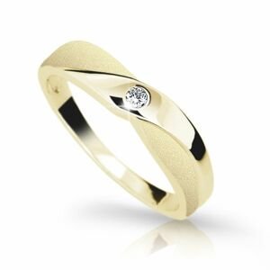 Zlatý prsten DF 1760 ze žlutého zlata, s briliantem 53