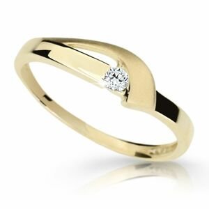 Zlatý prsten DF 1779 ze žlutého zlata, s briliantem 53