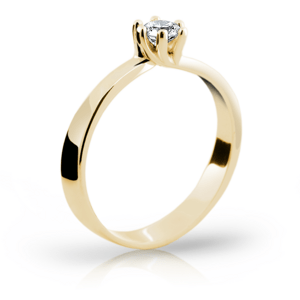 Zlatý prsten DF 1903 ze žlutého zlata, s briliantem 46