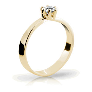 Zlatý prsten DF 1903 ze žlutého zlata, s briliantem