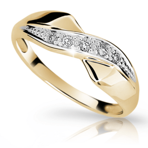 Zlatý prsten DF 1915 ze žlutého zlata, s briliantem 57