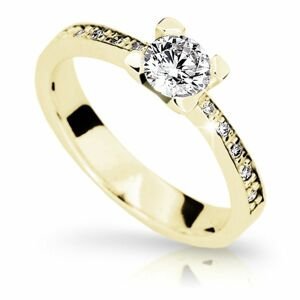 Zlatý zásnubní prsten DF 1961, žluté zlato, s diamantem 49