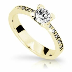 Zlatý zásnubní prsten DF 1961, žluté zlato, s diamantem 62