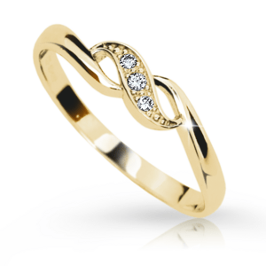 Zlatý prsten DF 2001 ze žlutého zlata, s briliantem 46