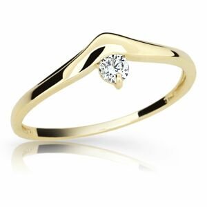 Zlatý zásnubní prsten DF 2016, žluté zlato, s briliantem 46