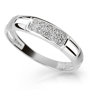 Zlatý prsten DF 2033 z bílého zlata, s briliantem 46