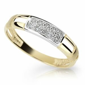 Zlatý prsten DF 2033 ze žlutého zlata, s briliantem 47