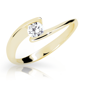 Zlatý prsten DF 2037 ze žlutého zlata, s diamantem 47