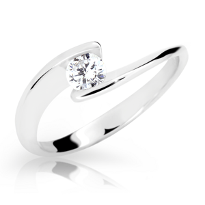 Zlatý prsten DF 2037 z bílého zlata, s diamantem 48