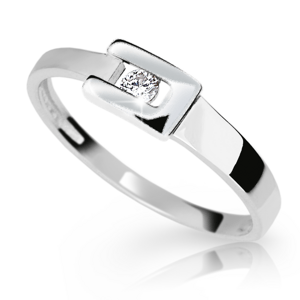 Zlatý prsten DF 2039 z bílého zlata, s briliantem 46
