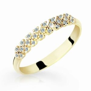 Zlatý dámský prsten DF 2059 ze žlutého zlata, s briliantem 51