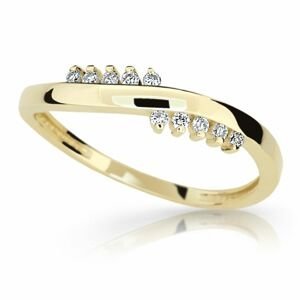 Zlatý prsten DF 2064 ze žlutého zlata, s briliantem 54