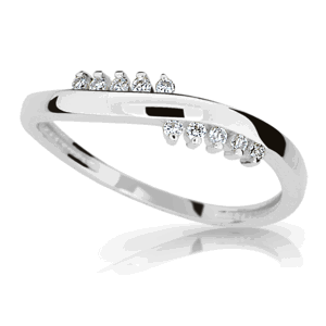 Zlatý prsten DF 2064 z bílého zlata, s briliantem 46