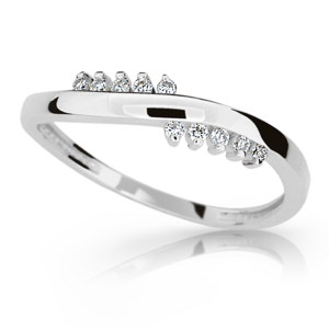 Zlatý prsten DF 2064 z bílého zlata, s briliantem