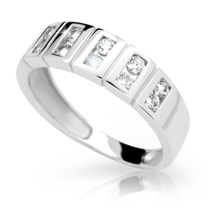 Zlatý prsten DF 2079 z bílého zlata, s briliantem 52