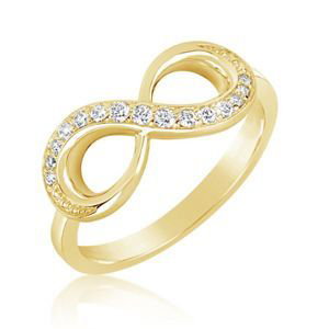Zlatý dámský prsten DF 3440 ze žlutého zlata, s briliantem 46