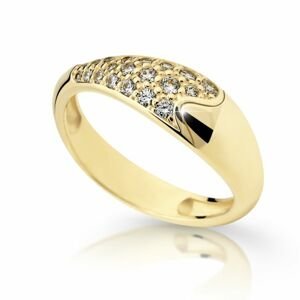 Zlatý prsten DF 2309 ze žlutého zlata, s briliantem 46