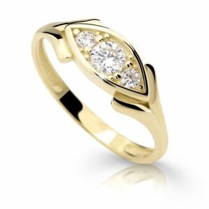 Zlatý prsten DF 2329 ze žlutého zlata, s briliantem 46