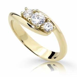 Zlatý prsten DF 2333 ze žlutého zlata, s briliantem 56