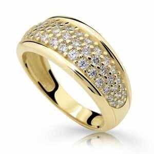 Zlatý prsten DF 2335 ze žlutého zlata, s briliantem 50