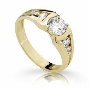Zlatý zásnubní prsten DF 2352, žluté zlato, s diamantem 48