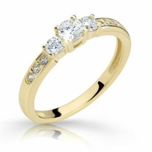 Zlatý zásnubní prsten DF 2360, žluté zlato, s briliantem 46
