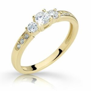 Zlatý zásnubní prsten DF 2360, žluté zlato, s briliantem 48