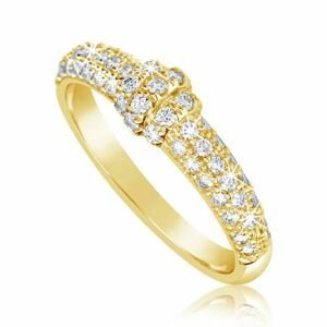 Zlatý dámský prsten DF 3190 ze žlutého zlata, s briliantem 50