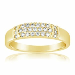 Zlatý dámský prsten DF 3192 ze žlutého zlata, s briliantem 53