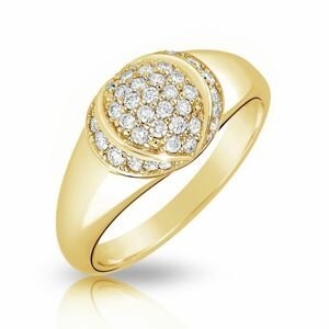 Zlatý dámský prsten DF 3193 ze žlutého zlata, s briliantem 48